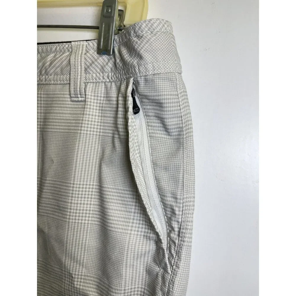 O'Neill Mens Sz 32 Gray Glen Plaid‎ Shorts Hybrid Zip-Pockets Golf Bermuda Board